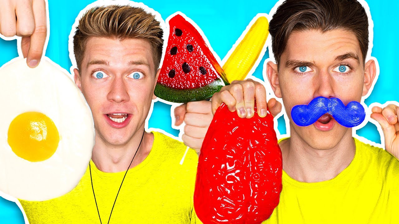 Read more about the article Gummy Food vs. Real Food Challenge! *EATING GIANT GUMMY FOOD* Best Gross Real Worm Candy