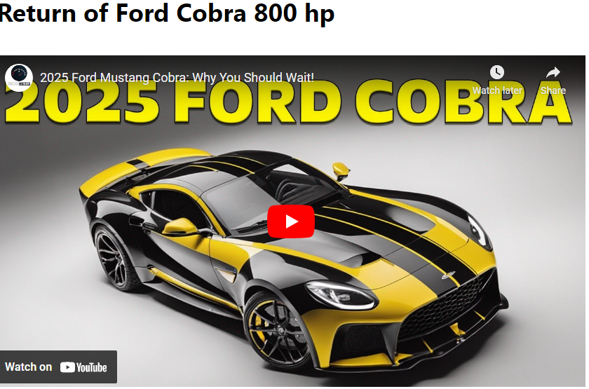 Read more about the article Return of Ford Cobra 800 hp